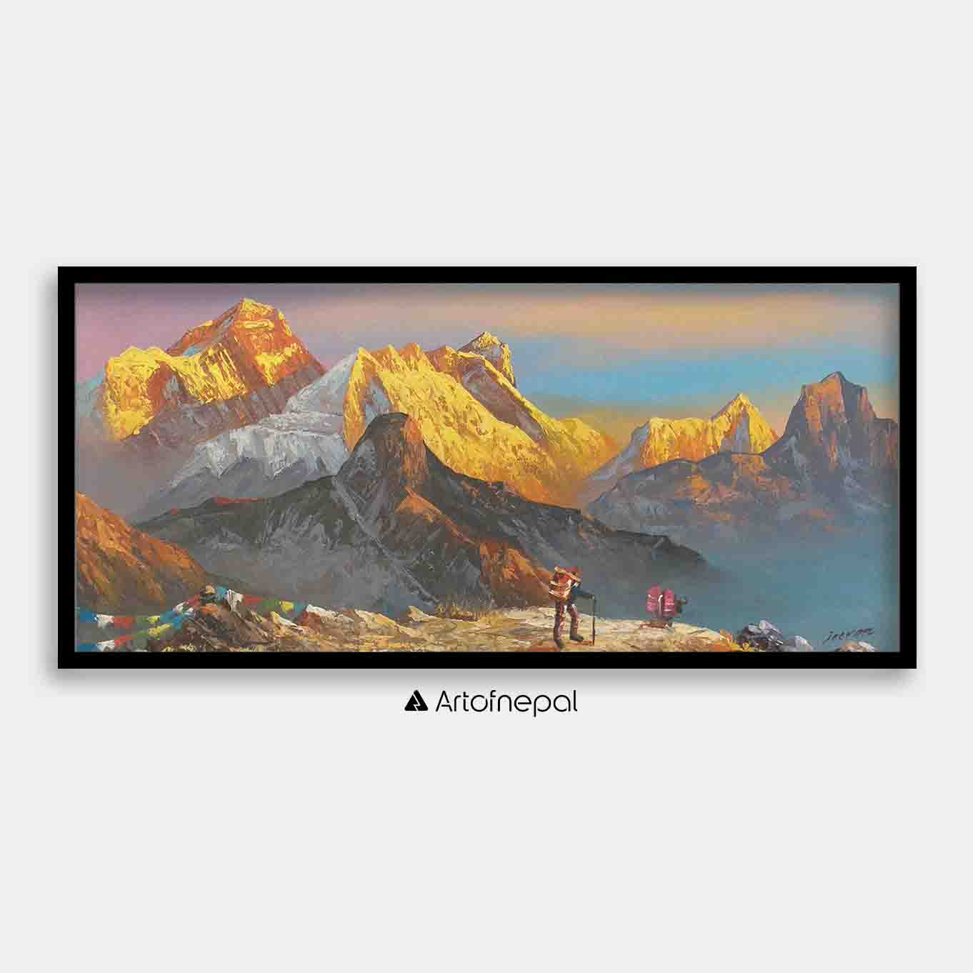 Chasing the Golden Peaks: A Journey Through the Himalayas on Canvas