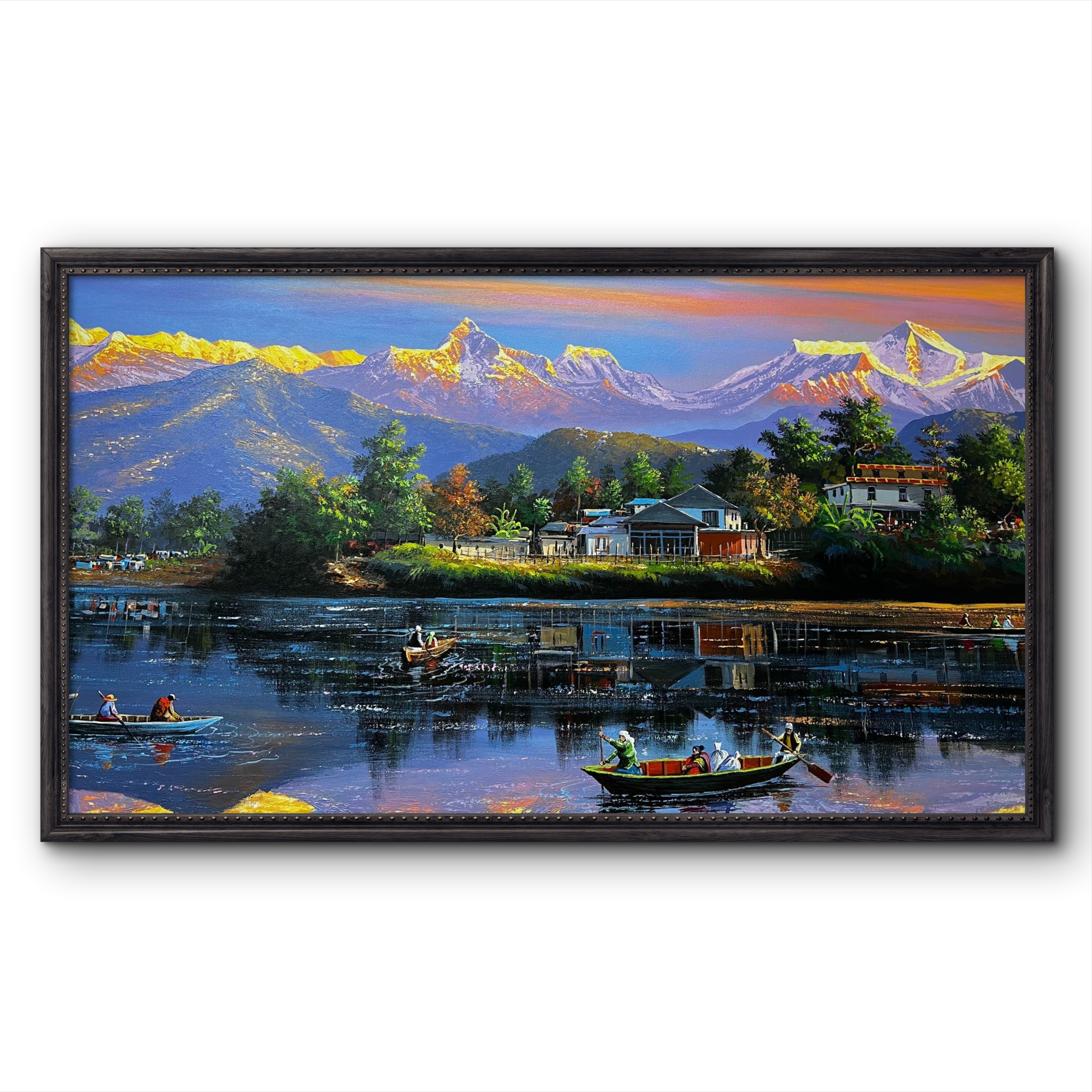 Where Mountains Meet Reflections: The Timeless Beauty of Pokhara on Canvas